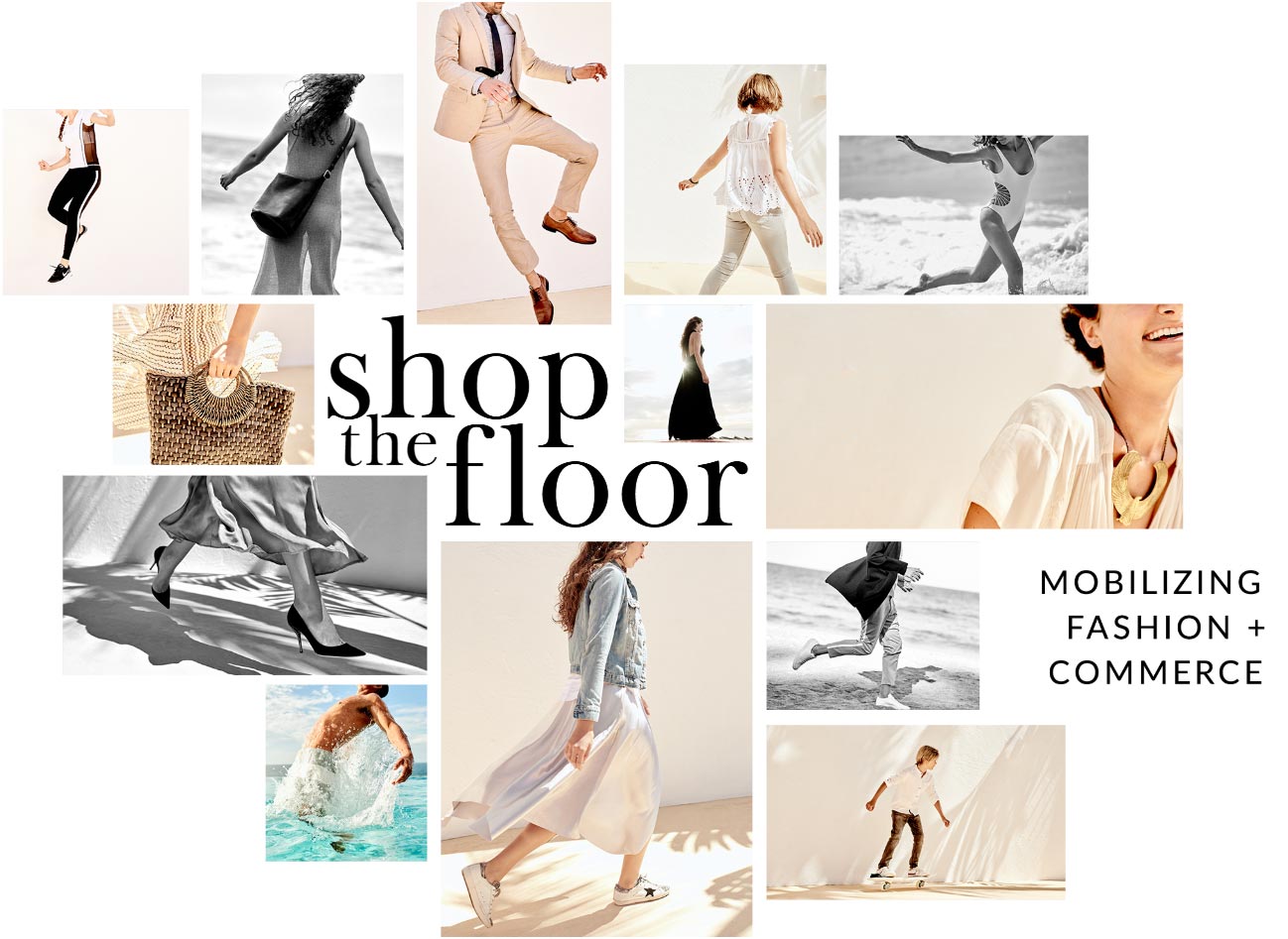 Shop The Floor banner collage
